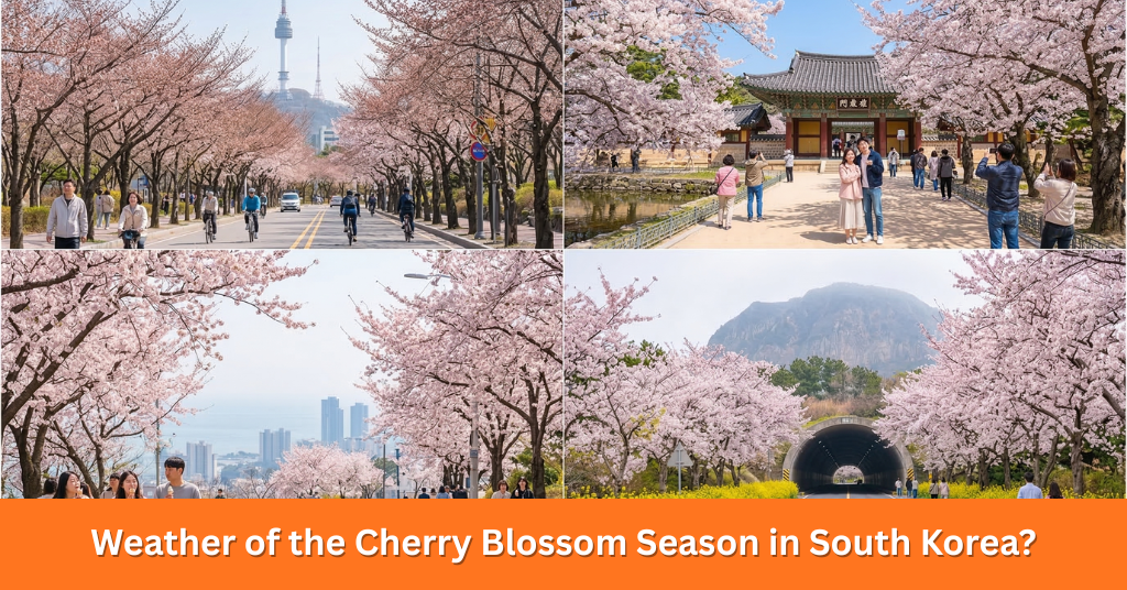 Perfect spring conditions: Clear skies and mild temperatures during the South Korea cherry blossom season.